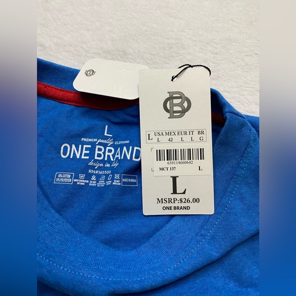 “Rich” Money Teddy Bear Tee Men’s Sz L Blue Graphic T-Shirt ONE BRAND MSRP $26 - Picture 5 of 7